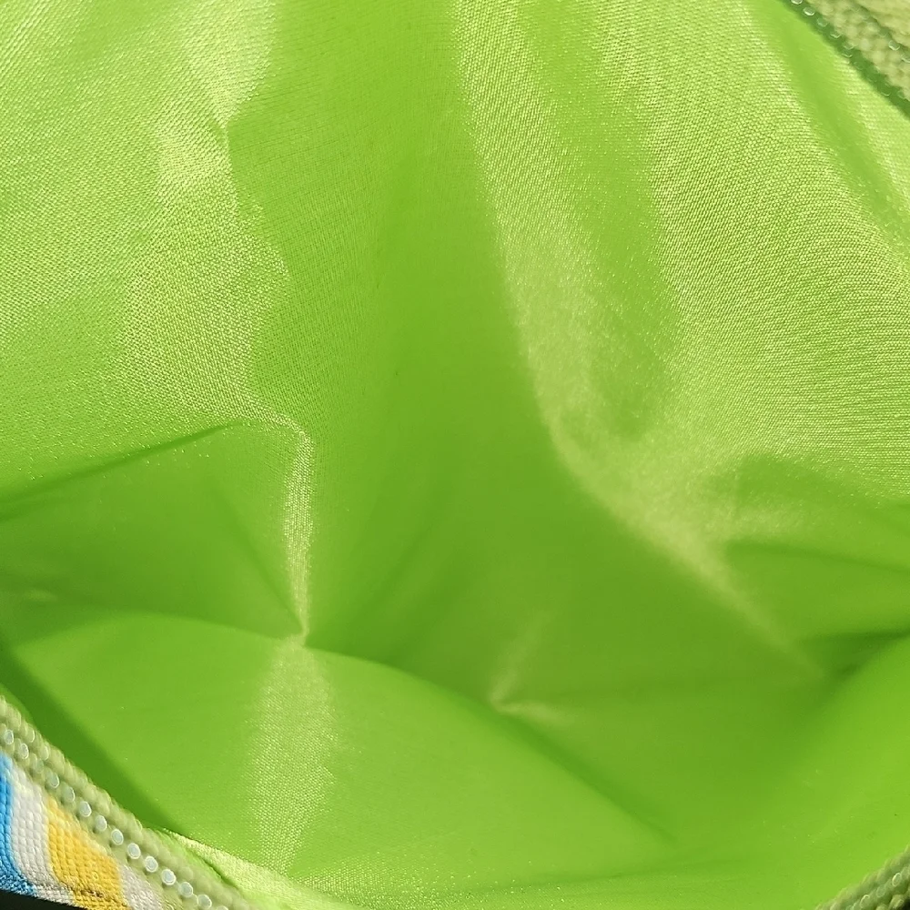 Girls Striped Green Tote Bag